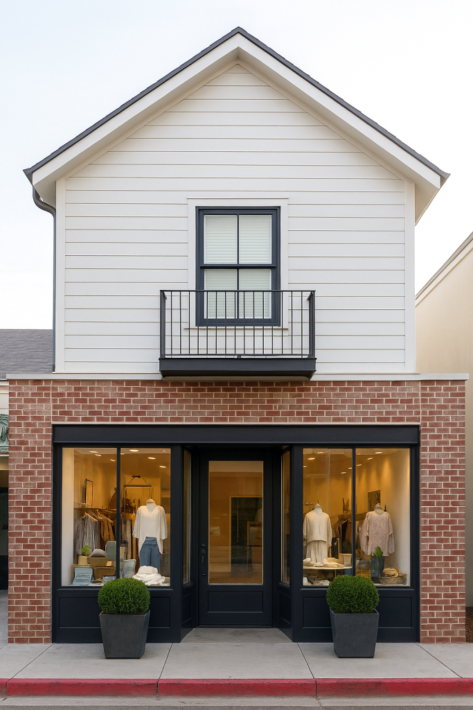 Mixed use building with commercial and residential building