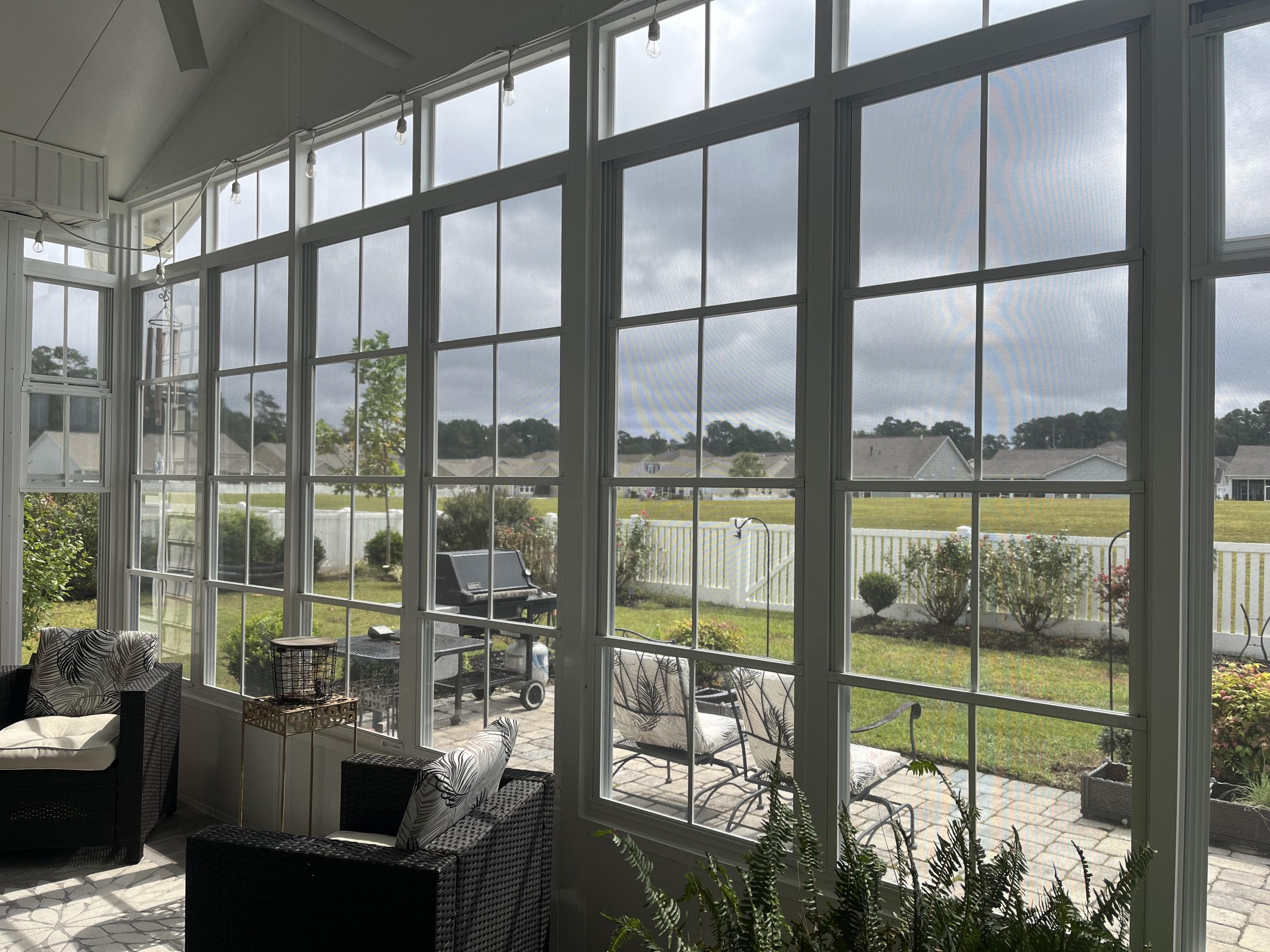 Porch enclosure with 4 track units